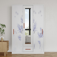 Armoire en métal d'usine personnalisée armoire à 3 portes armoire à vêtements maison chambre tiroir placard avec miroir