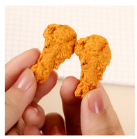Juego de borrador de goma con forma de pollo fritado Kawaii, regalo promocional, personalizado, gran oferta