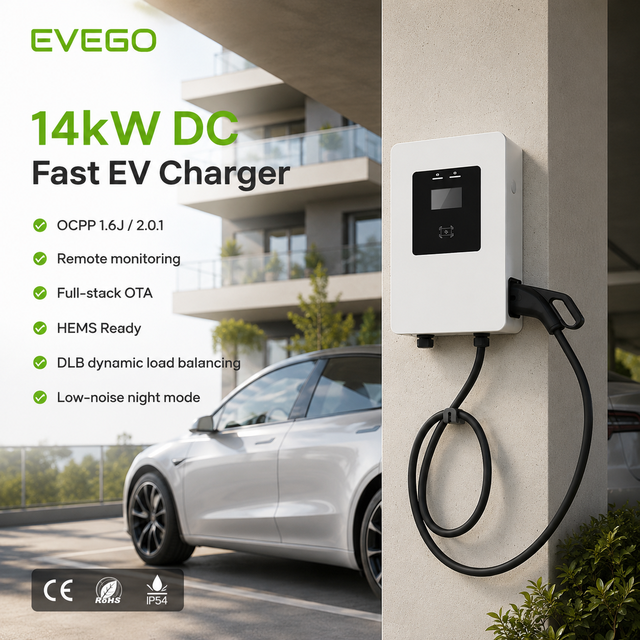 EVEGO Professional Factory Custom OEM/ODM Cable EVSE 14kW CE Certified Level 2 American Standard CCS1 Home DC Fast EV Charger