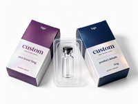 Boîte en carton personnalisée à double fente avec processus holographique et pelliculage brillant pour l'emballage de sets de flacons de 3 ml et 10 ml