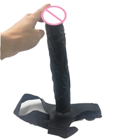 Dildo Lésbico Portátil para Mujeres de PVC No Tóxico Súper Grueso y Largo con Arnés de Cuero y Ventosa Dildo de Simulación para Mujer