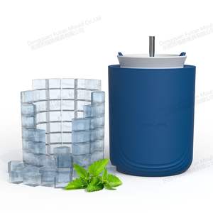 Moule à glace en silicone 2-en-1 écologique sans BPA, nouvelle version améliorée, avec couvercle, pour une fabrication rapide de glace, outils portables et pratiques pour la crème glacée - Product Image 1