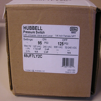 Interrupteur PLC 69JF7LY2C 95-125 PSI Z-D PS3535 Furnas/Hubbell (ancien modèle) # 69mb7ly2c Vente en gros
