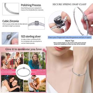 Nueva Pulsera Original de Plata de Ley 925 con Cadena de Serpiente y Dijes de Corazón de 3mm, Estilo Cristiano para Mujer - Regalo de Joyería de Moda - Product Image 5