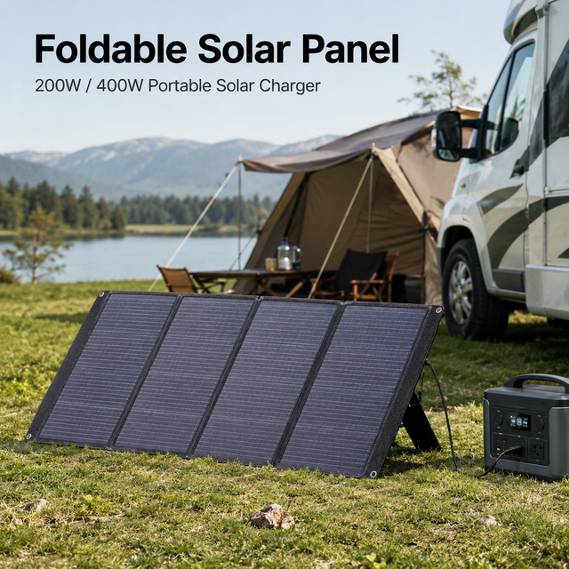Foldable Solar Panel 200W 400W Portable Solar Charger for Camping RV Outdoor Power Station