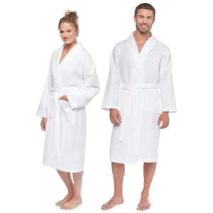 Full Length Waffle Bathrobe Long Robe Bath Cotton Hotel Waffle Robes