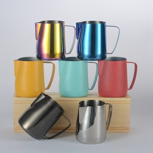 Pichet à café 450ML 350ML 600ML Pichet à mousser le <span class=keywords><strong>lait</strong></span> en acier inoxydable Tasses Pichet à café expresso <span class=keywords><strong>Barista</strong></span> Craft Pichet à mousser - Product Image 1