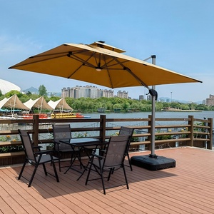 L Hot <strong>Sale</strong> Waterproof LED Roman <strong>Parasol</strong> Solar Powered with Power Bank Patio Aluminum Umbrellas Outdoor Furniture Large Sunshade