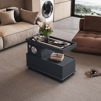 Table basse rotative mobile moderne de style italien minimaliste pour petits appartements, table de canapé en bois, chariot pour