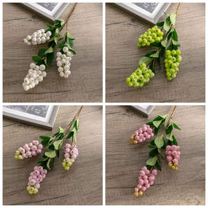 MW25344 Remplissage de feuilles de <span class=keywords><strong>baies</strong></span> artificielles Fleur de <span class=keywords><strong>baies</strong></span> de houx Faux tige de groseille commune Décor de maison de vacances Tiges florales d'été - Product Image 5