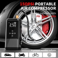 Compresseur d'air portable pour voiture ABS 12V 6400mAh avec gonfleur de pneus, manomètre numérique, pince de démarrage d'urgence CE