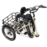 Tricycle électrique pliable en alliage d'aluminium pour le transport de marchandises, batterie 48V 18Ah, frein à disque à huile, moteur brushless 500W, entrepôt UE