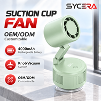 Mini ventilateur de bureau pliable - Ventilateur portable rechargeable 4 000 mAh avec support à ventouse, personnalisation OEM et ODM