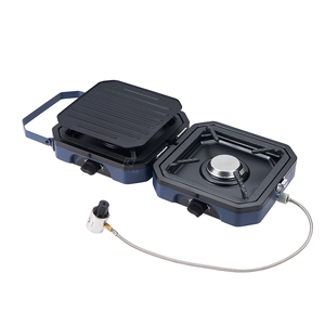 2 Burner Foldable <strong>Camping</strong> Stove with <strong>Griddle</strong> <strong>Propane</strong> Camp Stove Piezo Ignition for Family <strong>Camping</strong> Use - Product Image 1