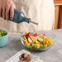 Bouteille distributrice d'huile d'olive en céramique personnalisée, bouteille d'huile opaque en céramique avec bec verseur pour la maison