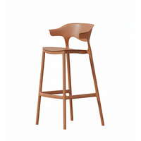 Chaise de bar empilable moderne en PP pour restaurant, café, bar, tabouret de bar en plastique, chaise d'extérieur colorée en polypropylène, vente chaude