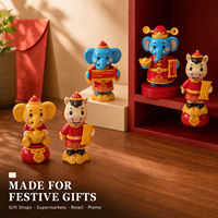 Porte-clés personnalisés en PVC, breloques figurines éléphant et bœuf porte-bonheur, cadeaux du Nouvel An chinois, prix de gros direct usine OEM ODM