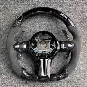 Volante de cuero de gamuza deportivo de fibra de carbono forjado LED para <span class=keywords><strong>BMW</strong></span> M3 M4 M5 E46 E90 E70 E71 F30 F10 F35 F22 F18 F07 F01 F15 - Product Image 1