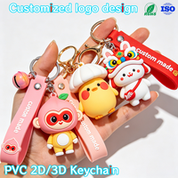 Individueller 2D/3D PVC Anime-Design Cartoon-Charakter 3D-Puppen-Schlüsselanhänger mit Ihrem Logo für Werbegeschenke
