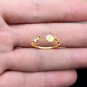 Élégant haut de gamme Super <span class=keywords><strong>Flash</strong></span> anneau pour les femmes lumière luxe Zircon ouverture réglable Simple tendance laiton inspiré Internet - Product Image 5