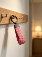 Porte-clés de voiture en cuir tressé avec anneau à ressort couleur canon de fusil, anti-perte, multicolore, cadeau pour femmes, accessoires automobiles