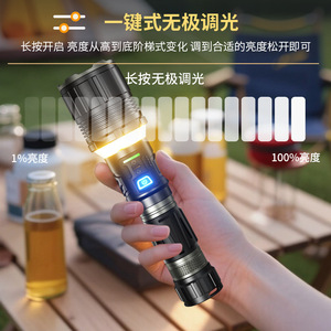 Cross Border Flashlight <b>Led</b> Telescopic Zoom Digital Display Rechargeable Outdoor <b>Night</b> Fishing <b>Light</b> With Tripod Stand - Product Image 5