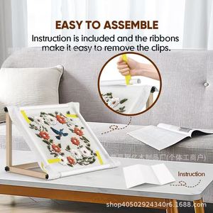 Support de broderie en bois réglable, 11,81 pouces, rectangulaire, pour le point de croix, aide au travail manuel sur toile, pour le bricolage - Product Image 2
