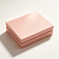 Boîte cadeau de luxe avec couvercle et base rigides en rose mat, logo personnalisé, doublure en velours noir pour l'emballage de bijoux et de cosmétiques