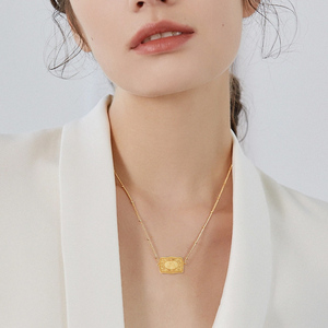 FY letras de moda colgantes mujeres hombres collares de acero inoxidable gran capital monograma rectángulo inicial letra colgante collar - Product Image 5