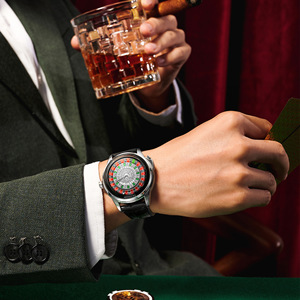 Original design gambling mechanical watch high-end business men's watch fully diamond-encrusted exquisite <b>wristwatch</b> gamblin - Product Image 4