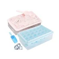 Diy многоразовая силиконовая форма для льда для морозильной камеры лоток для льда с крышкой и ящиком поставляется с контейнером для льда и совком