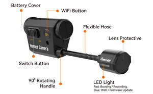 Caméra de casque RunCam, caméra d'action pliable 1080P avec 7 heures d'enregistrement et contrôle par application - Product Image 6
