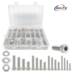 520Pcs M3-M8 S304 Thép Không Gỉ <span class=keywords><strong>Allen</strong></span> Hình Lục Giác Ổ Cắm Cap Hex Vít Bolt Nut Máy Giặt Set Kit - Product Image 1