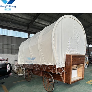 Venta caliente Turismo Horse Drawn Wagon Camper Wagon tienda <span class=keywords><strong>de</strong></span> campaña/Tienda familiar <span class=keywords><strong>de</strong></span> lujo al aire libre Conestoga Wagon Carriage - Product Image 3