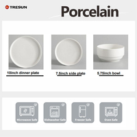 Ensemble de Vaisselle de Luxe en Porcelaine Fine Blanche, Résistant au Lave-Vaisselle, Neuf, pour Dîner, Assiettes Plates, pour Hôtels, Restaurants et Mariages