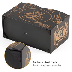 Support de <span class=keywords><strong>rangement</strong></span> multifonctionnel en plastique durable et réutilisable de grande capacité pour outils de coiffure, organisateur de cosmétiques, ciseaux et peignes de barbier - Product Image 5