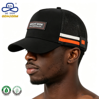 Casquettes Trucker Certifiées GRS avec Patch en Caoutchouc Personnalisé et Accent Rayé, Dos en Maille Respirante, Idéales pour l'Été et les Activités de Plein Air