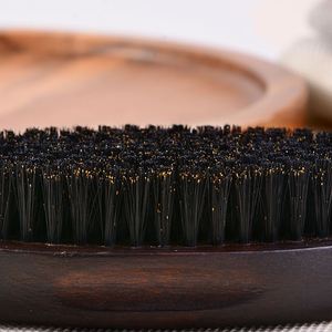 Vente directe d'usine, brosse à barbe en bois naturel de haute qualité, brosse à barbe pour hommes en poils de sanglier noirs - Product Image 3