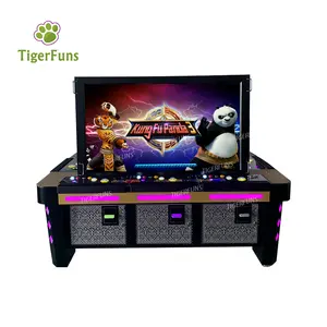 Yüksek kaliteli Kungfu Panda 3 balıkçılık masa oyunu makinesi 6/8/10 oyuncular balık masa oyunu makinesi