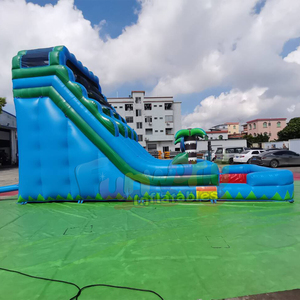 Wholesale kids party jumper bouncer jumping castle inflatable tropical water <b>slide</b> with swimming <b>pool</b> - Product Image 2