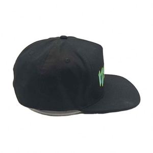 Custom UnStructured Cotton Caps Leather Patch Flat Brim Embroidery logo 5 Panel Snapback <b>Hats</b> - Product Image 2
