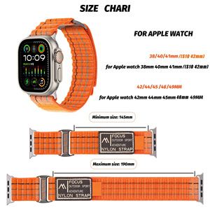 Apple Watchバンド用メタルフック付きトレイルループ、ウルトラ<span class=keywords><strong>3</strong></span>/2/49mm対応、編み込みナイロンループストラップ、シリーズ11/10/46mm/42mm/45mm/38mm対応 - Product Image 4