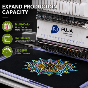 Máquina de Bordar Computarizada FUJA de Alta Velocidad 1200 RPM, de Una Cabeza y 12/15 Agujas, para Gorras, Camisetas, Modelo FJ-1501CS, Comercial - Product Image 4