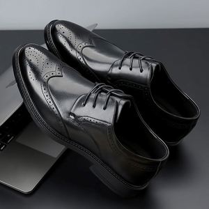 Men's Leather <b>Shoes</b> High End Spring Business Formal <b>Shoes</b> British <b>Style</b> Wedding <b>Shoes</b> and Brogues - Product Image 5