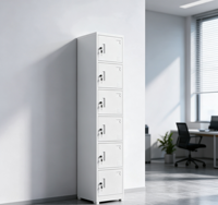 Casier métallique à 6 niveaux, armoire en acier verrouillable à 6 portes, casier vertical multi-compartiments pour personnel, salle de sport, école, dortoir