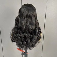 Perruque Lace Front 13x4 Boucles Afro Crépues en Fibre Haute Température, Cheveux Courts Bouclés Naturels et Volumineux pour Femmes – Vente en Gros