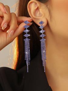 Pendientes Largos de Borla Brillantes de Lujo de Alta Gama para Mujer, Estilo Coreano, Pendientes de Aleación con Pedrería, Pendientes de Mariposa Dulces para Taobao - Product Image 2