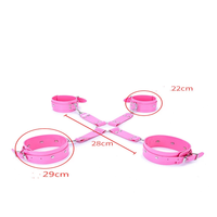 Menottes en cuir pour adultes de marque OEM, jeu BDSM, rose et vert, vente en gros