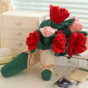 Ramo de rosas de amor, regalo romántico para el Día de San Valentín, rosas de peluche para novia, juguete de peluche - Product Image 3