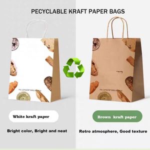 Custom Printed Eco-Friendly 100% Recycled <b>Brown</b> Kraft <b>Paper</b> <b>Bags</b> with Your Own logo - Product Image 5